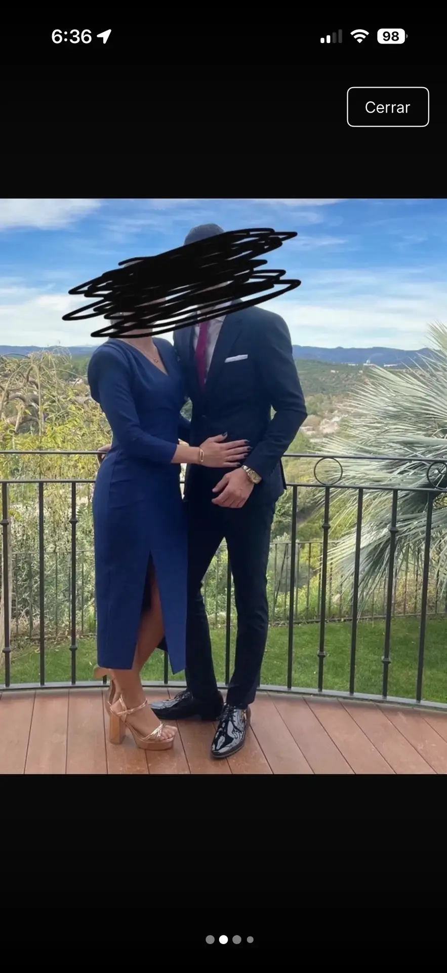 Vestido midi azul marino