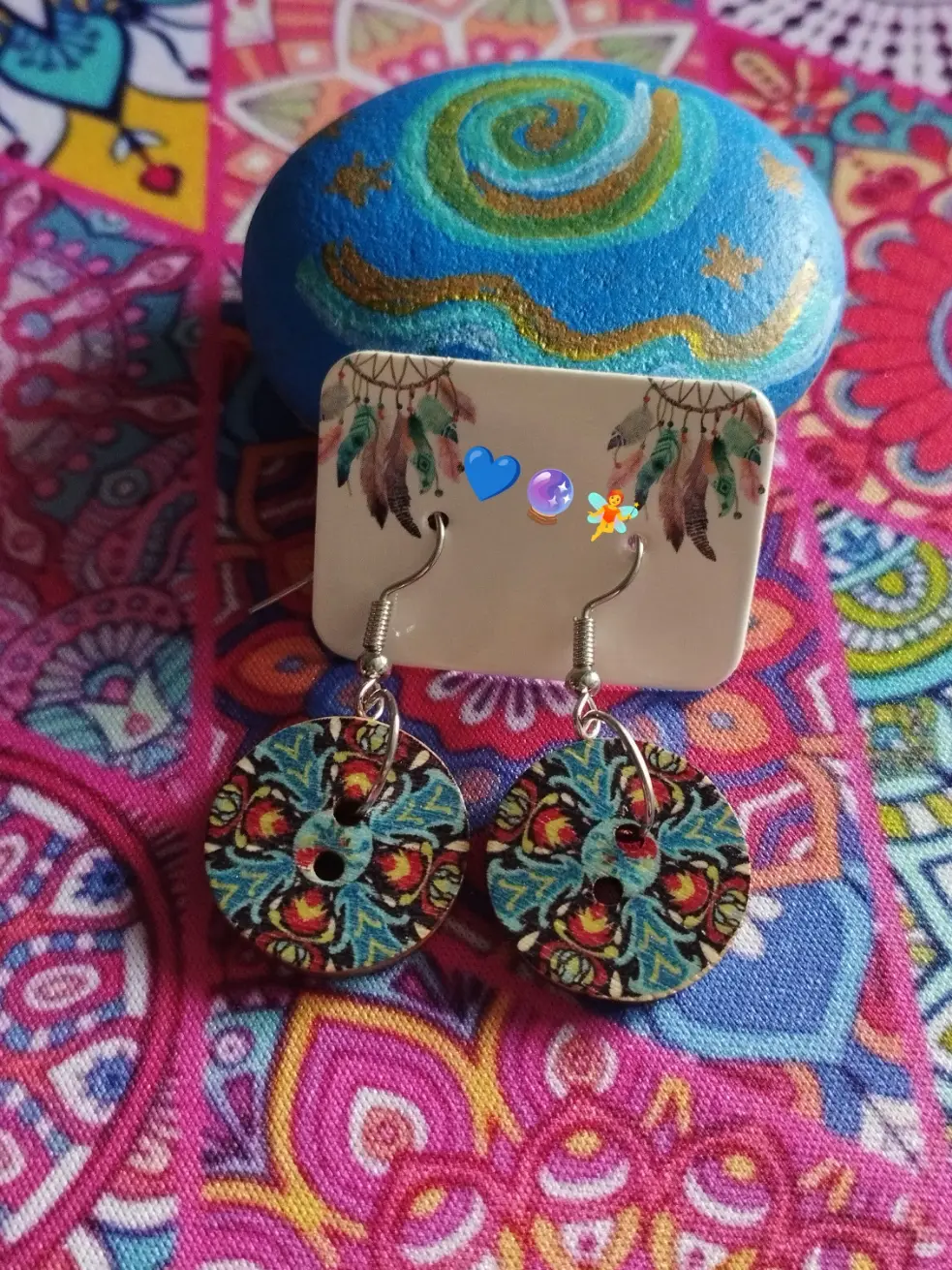 Pendientes botones de madera