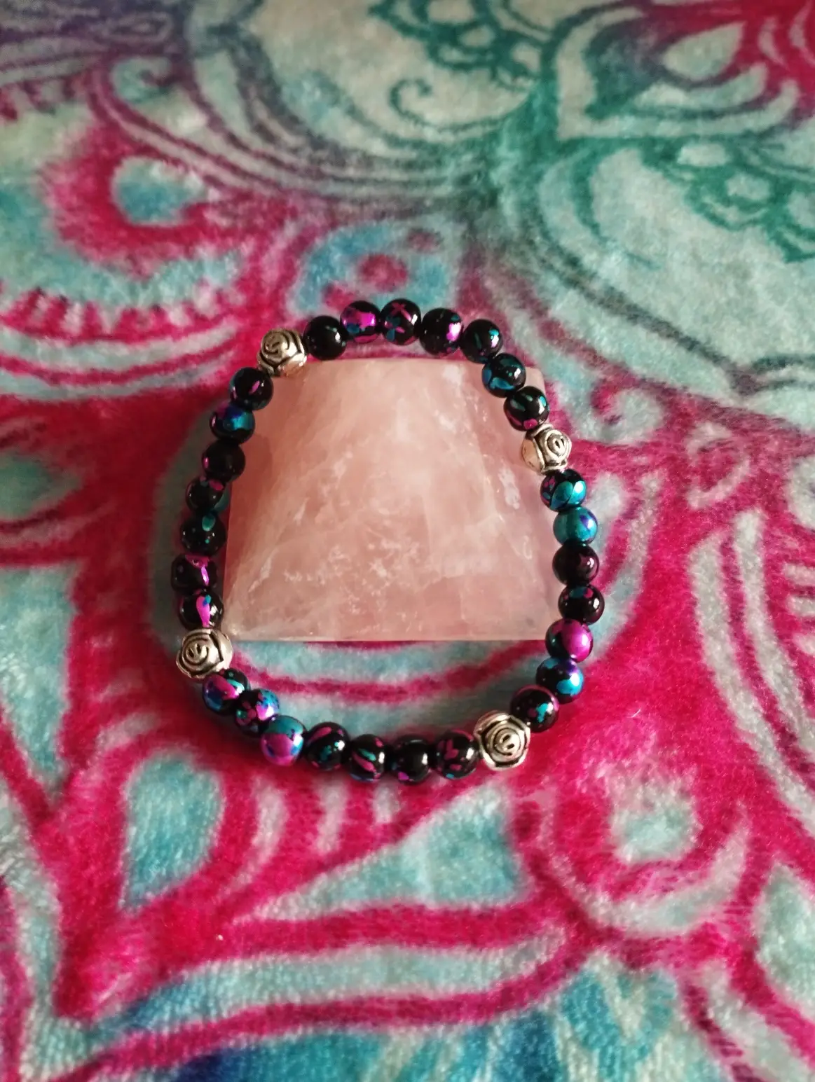 Pulsera «Rosas plateadas»